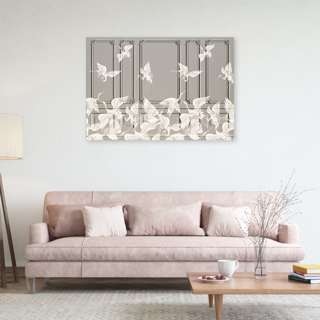 Emaga Obraz na płótnie, Żurawie w locie - 60x40